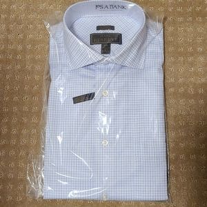 Jos A. Bank Dress Shirt Light Blue Checkered New